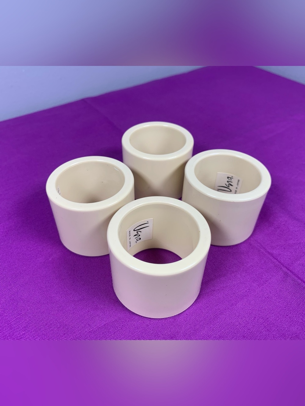 Vintage Vera Neumann Japan Napkin Rings - 4 Modern Plastic Eames
